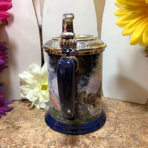 Franklin Mint "Eagle Of The Last Frontier" Beer Stein W/Lid By Ted Blaylock - Picture 4 of 11